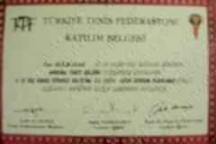 6-16 yaş arası oyuncu gelişimi için katıldığım tenis antrenör semineri - 2003